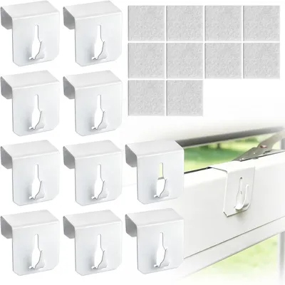 Produktbild von Handtuchhalter & -haken 10 Fensterhaken zum Aufhängen, Stahl Dekohaken Fensterclip für Fensterdekoration, Fensterdekoration, Lichterkette, Weihnachtss