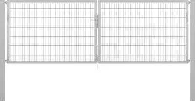 Produktbild von Alberts Doppeltor Flexo Plus mit Zubehör, zum Einbetonieren, feuerverzinkt, Breite 400 cm, Höhe 140 cm, Pfostenstärke 100 x 100 mm