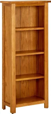 Image de Bibliothèque à 4 niveaux 45x22x110 cm Bois de chêne massif