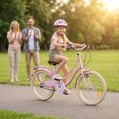 Produktbild von Actionbikes Kinderfahrrad Retrostar 20 Zoll | Kinder Fahrrad - V-Brake Bremsen - Kettenschutz - Fahrradständer - Kinderrad - 6-9 Jahre (Rosa)