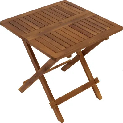Produktbild von DEGAMO Beistelltisch klappbar Gartentisch Holztisch Klapptisch FLORENCIA 50x50cm, Akazienholz geölt