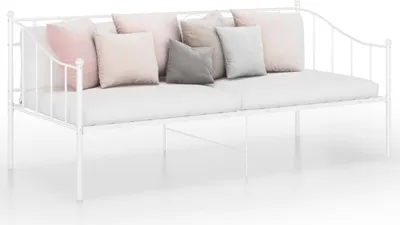 Produktbild von The Living Store Schlafsofa Bettgestell Weiß Metall 90x200 cm