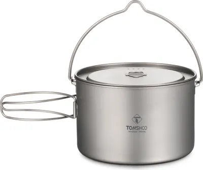 Produktbild von TOMSHOO 2000ml Titanium Topf Titanbecher, Camping Becher Titan Wasser Tasse Tragbarer Wasserbecher mit Deckel