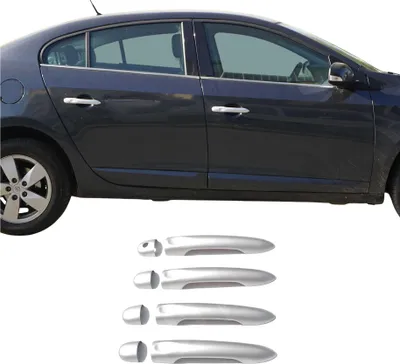 Image de Caches de poignées de porte pour Renault Fluence 2010-2021 4 portes, en acier inoxydable, lot de 8