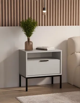 Produktbild von Nachttisch Austin - moderner Nachtschrank mit Schublade & Ablage, ideal fürs Schlafzimmer
