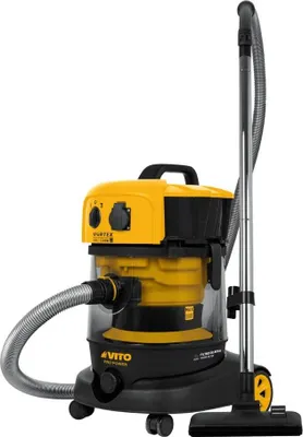 Image de Aspirateur Plâtres Eau et Poussières 1200W Cuve 25L Professionnel Chantier Atelier VITO