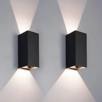 Image de HOFTRONIC - Applique murale LED Miles S 10W 3000K IP65 Noir lot de 2