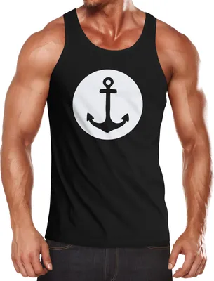 Produktbild von Herren Tank-Top mit Anker Shirt Neverless® schwarz XXL