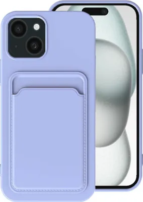Obrázek produktu pro Pouzdro na telefon Smartphonica vhodné pro iPhone 15 Plus s držákem na karty - zadní kryt z TPU s přihrádkou na karty - fialový