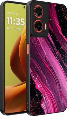 Produktbild von Smartphonica Handytasche Passend für Motorola Moto G85 / Motorola Edge 50 Fusion mit Marmordruck - TPU Rückabdeckung Fall Marmor Design - Lila Pink