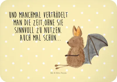 Produktbild von Mr. & Mrs. Panda magnet Fledermaus Sitzen - Gelb Pastell - Geschenk, whiteboardmagnet, Fledermäuse, Entspannen, Lustige Sprüche, zettelhalter, Notizhalter, Motivation