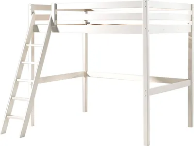 Produktbild von Hochbett Katherina 209x215x190 Kinderbett Massivholz Weiß