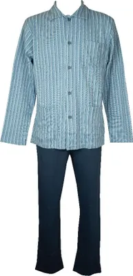 Immagine prodotto di Pigiama uomo RAGNO interlock invernale aperto davanti con colletto tasche e taschino articolo U688N7, Taglia 48, Cotone 100%