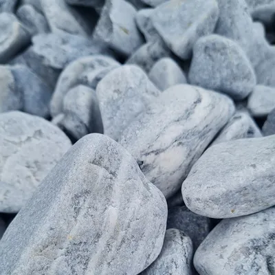 Produktbild von Dekorative Silber Kieselsteine für Garten – Natursteine in Grau 4-8cm, 5kg – Perfekte Garten Dekoration, Hochwertige Kiesel für Außenbereich
