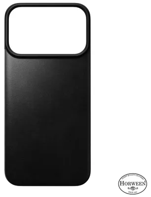 Image de Nomad, étui pour iPhone 18 Pro, dos en cuir Horween, compatible MagSafe, couleur noire