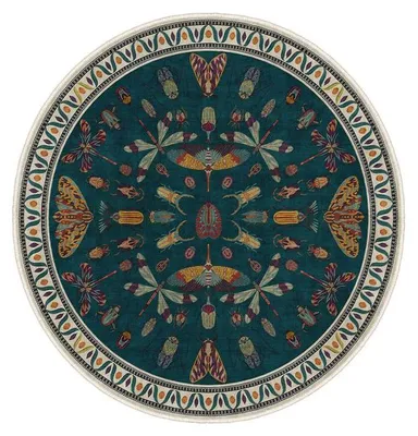 Image de Tapis Moquette en polyester bleu 70 x 70 cm antidérapant poils 5 mm