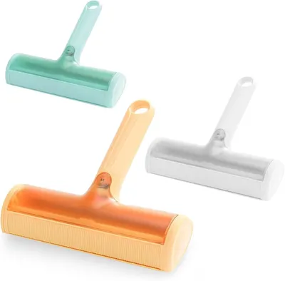 Produktbild von Tierhaarentferner Fusselrolle, Katzen- & Hundehaarentferner, Fusselbürste für Tierhaar (Orange)