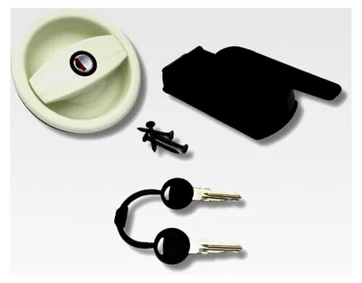Produktbild von Türschloss für Wohnmobil, Wohnwagen, Boot, Caravan, Weiß, Rechtsdrehung