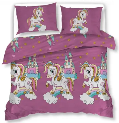 Produktbild von eStilex Mikrofaser Bettwäsche Set Kinder Einhorn 2417