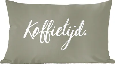 Produktbild von MuchoWow® Zierkissen Sofakissen Wohnzimmer Dekokissen 60x40 cm Zitate - Kaffee - Sprichwörter - Kaffeezeit - Kopfkissen - Polster mit Foto