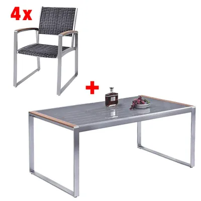 Produktbild von Garden Pleasure Sitzgruppe Ava, silber Kunststoff, Metall, 5-teilig