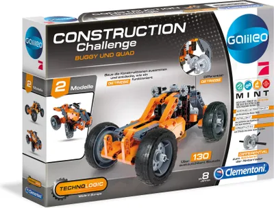 Produktbild von Clementoni Construction Challenge – Buggy & Quad, Bausatz, 8 Jahr(e), 130 Stück(e)
