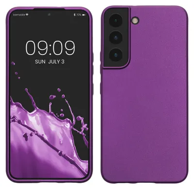 Produktbild von kwmobile Handyhülle für Samsung Galaxy S22 Hülle - Silikon Case metallisch schimmernd - Schutzhülle Cover - Metallic Violett