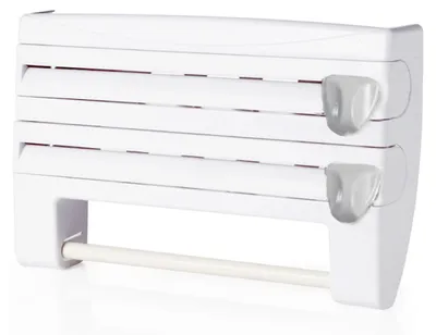 Wandrollenhalter 3-in-1, Kunststoff, 24,5x38x7,5 cm, weiß