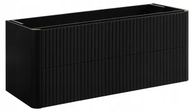 Obrázek produktu pro Rodan Koupelnová skříňka pod umyvadlo 120cm - Závěsná - Drážkovaná Černá - Push-to-Open - bez desky - LINEA