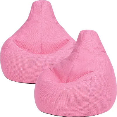 Immagine prodotto di icon Set di 2 pouf da gioco con schienale Techmesh, rosa, per adulti e bambini, con imbottitura