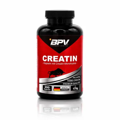 Produktbild von BPV® Creatin Monohydrat (200 Kapseln), Tagesportion | 100% hochwertiges Ultra-Feines Creatin, TOP Marken Produkt