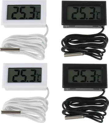 Produktbild von Digitale Kühlschrankthermometer 4 Stück, LCD Bildschirm, Wasserdichte Sonde, für Kühlschrank, Gefrierschrank