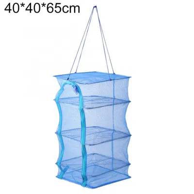 Produktbild von Faltbares mehrschichtiges Trockengestell Fischgemüse Obst Kräuter hängendes Netz Trockenkäfig, 35x35x65cm