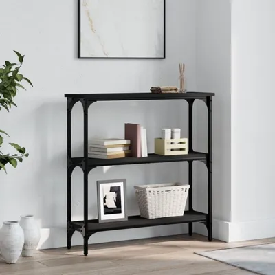 Immagine prodotto di Tavolino consolle, tavolino d'ingresso, dimensioni 75 x 22,5 x 75 cm, design industriale, colore nero
