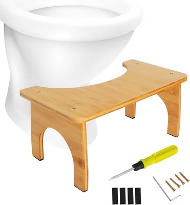 Imagen del producto de Taburetes para el inodoro, para adultos y niños, que promueven una postura natural al sentarse, compactos y diseñados para usar en el baño