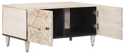 Immagine prodotto di vidaXL Tavolino bianco 80 x 50 x 40 cm in legno massiccio di mango