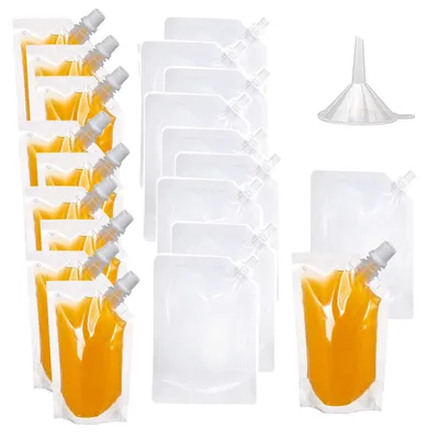Trinkbeutel-Set 20 Stück 250 ml transparent mit Trichter