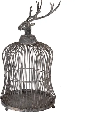 Produktbild von Clayre & Eef Vogelkäfig Dekoration Ø 26x50 cm Grau Metall