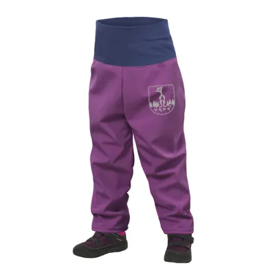 Produktbild von Unuo, Kleinkind -Softshellhose mit Vlies, Blackberry + Reflective Bild Evžen (Softshell Toodler Hosen) - 92/98 Slim