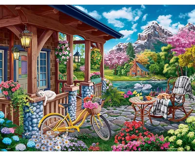 Produktbild von Omgoods – Puzzle mit 1000 Teilen für Erwachsene – Bunte Landschaftsdarstellung