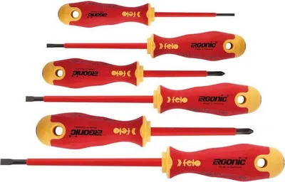 Produktbild von Set Mit 6 Felo-Ergonic Vde-Schraubendrehern + Magnetisierer - L/Fl41396199