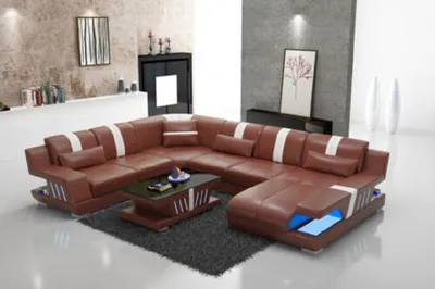 Image de Canapé U Form En Cuir Design Moderne