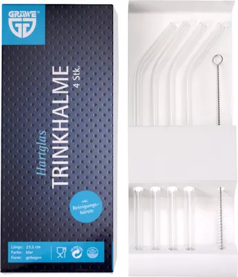 Produktbild von GRÄWE Trinkhalm-Set 5-tlg., aus Hartglas