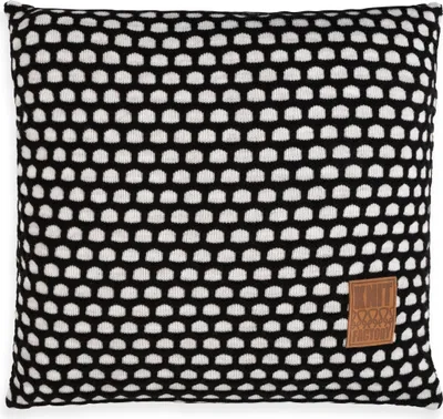 Produktbild von Knit Factory Mila Kissen - Beige/Schwarz - 50x50 cm