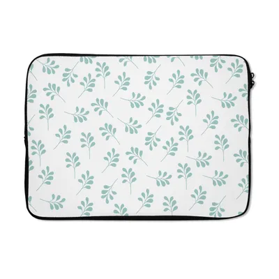 Produktbild von MuchoWow® Laptop Hülle 14 ZollBlätter - Muster - Blau Laptoptasche - Laptoptasche - Stoßsicher - Schutzhaube