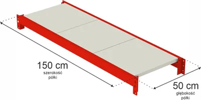 Zdjęcie produktu dla Półka do regału magazynowego Mega-M FORTIS 150x50 cm
