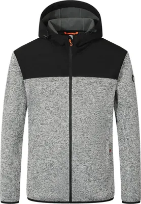 Produktbild von Blue Wave Herren Fleecejacke Ole mit Kapuze - Jacke in Melange Strickoptik in Grau Melange Größe M