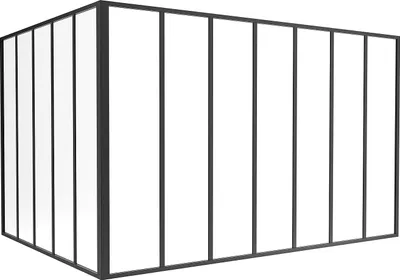 Produktbild von Eck-Innenfenster aus pulverbeschichtetem Aluminium Schwarz 210 x 150 x 130 cm (B x T x H) – BAYVIEW