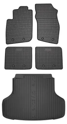 Zdjęcie produktu dla Dywaniki gumowe + mata bagażnika do Volvo S40 I 1995-2004 (sedan, z kołem zapasowym) – czarne, dopasowane – Wielganizator SolidPRO