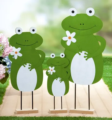 Produktbild von Gilde Standrelief, Frosch, "Frodo", Filz, grün, VE 2, L. 8 cm, B. 34 cm, H. 80 cm 81184 4001250811848